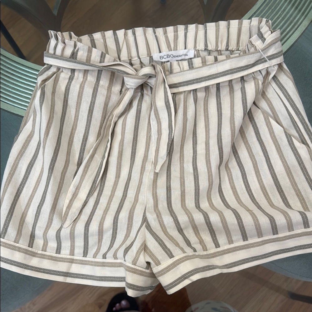 BCBGeneration Women's Striped Tan Shorts size S